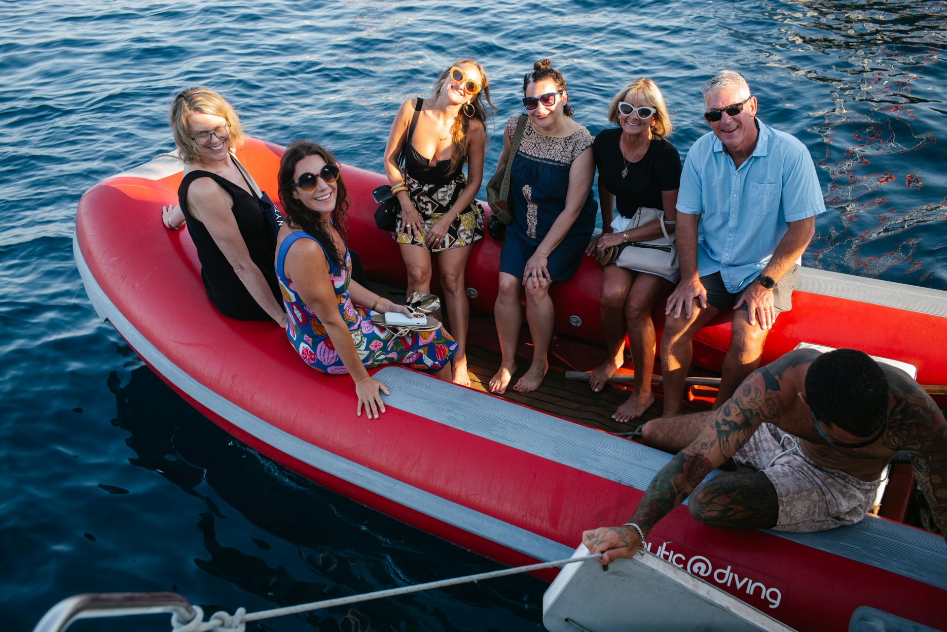 The group departing for dinner on Panarea.