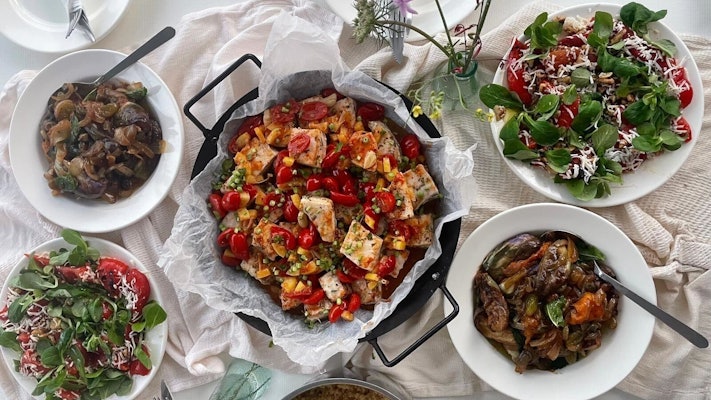 Swordfish with eggplant caponata Chef Flannery Klette-Kolton