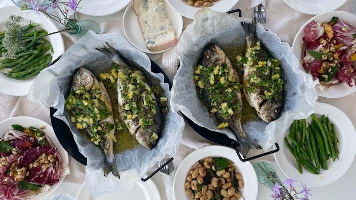 Baked eggs with tomatoes and basil Chef Flannery Klette-Kolton