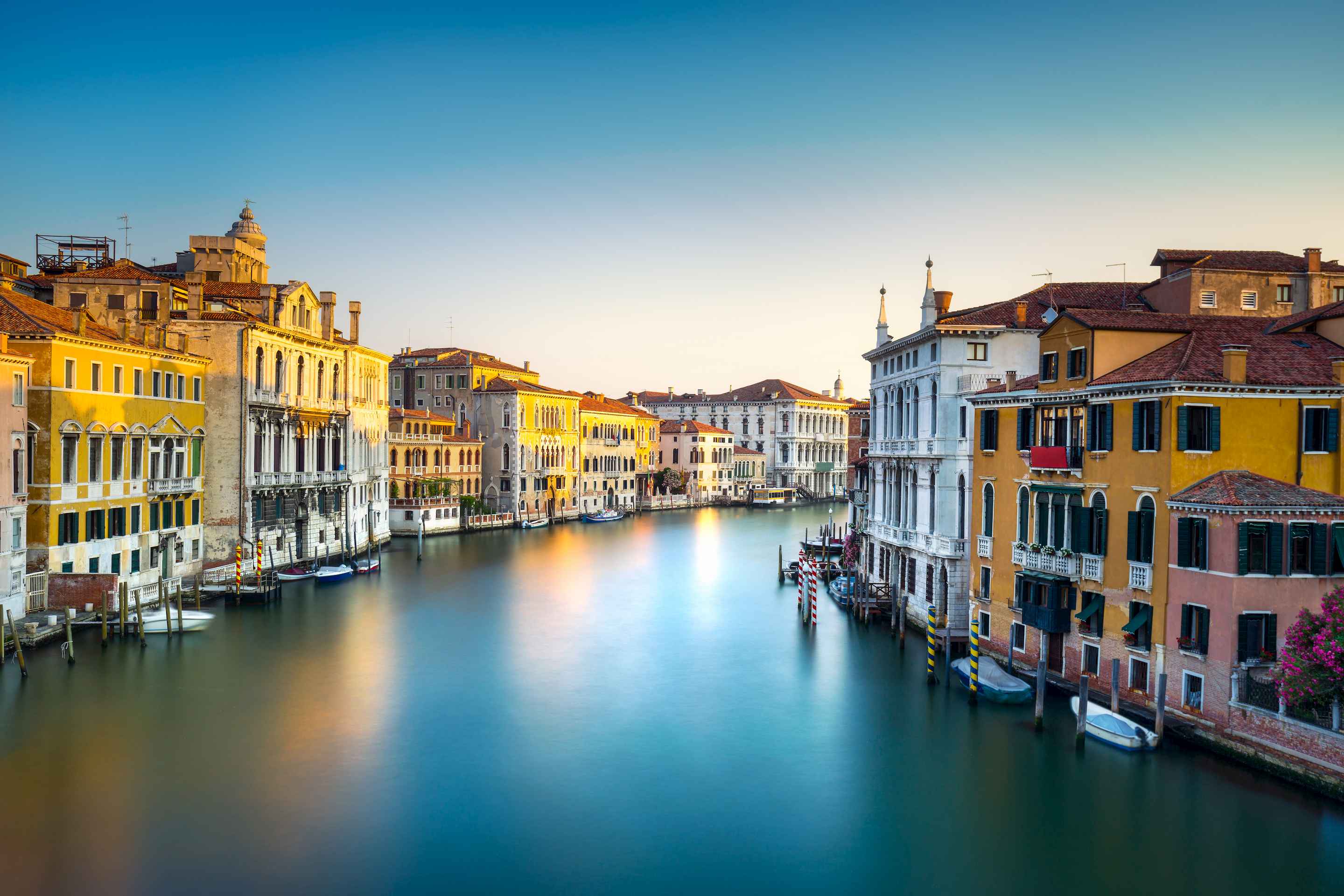 coloured beside grand canal in venice
